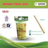 Sedotan Bambu Atoz Premium/ Panjang 20 cm_diameter luar 8 mm_diameter dalam 5 mm
